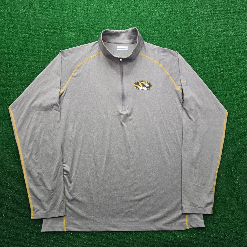 Missouri Tigers Columbia Pullover Shirt Mens Large Gray Quarte Zip NCAA College‎